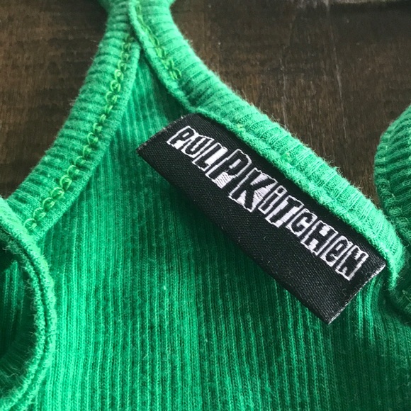 Pulp kitchen green ribbed long tank size S/M - Picture 3 of 6